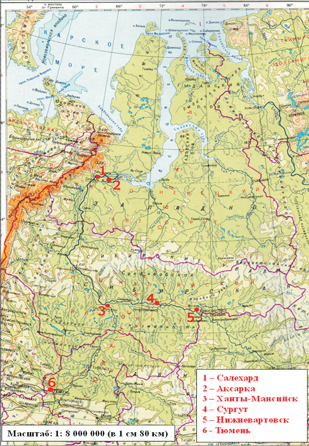 Карта салехард карта россии